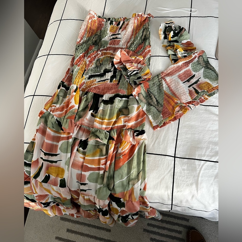 LUXEL two piece skirt and top set. Tropical print! SIZE M